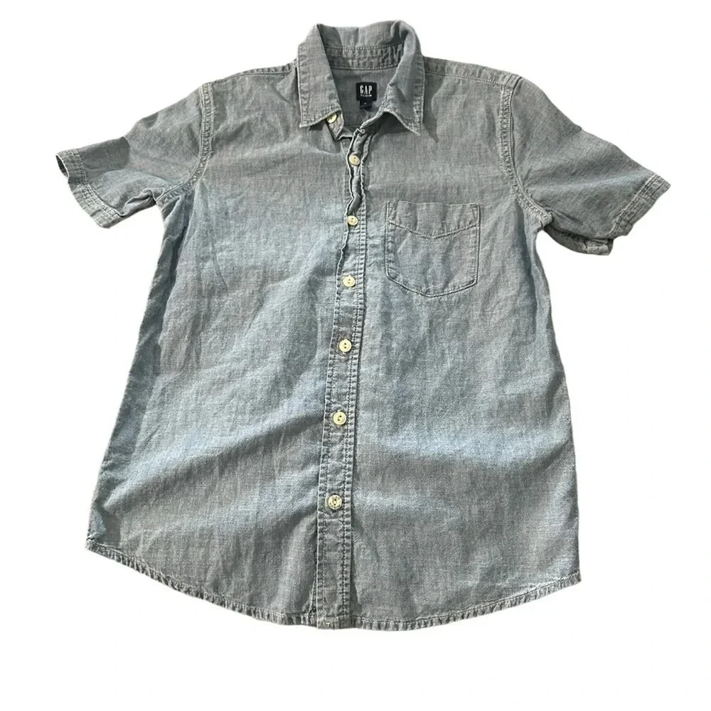 Gap boys size large denim button down shirt